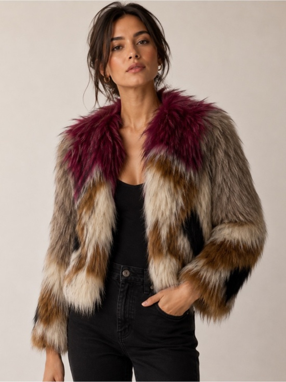 Isabel Marant Multicolor Raccoon Fur Jacket - Kate Moss Era (Excellent Condition
